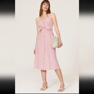 Jason Wu‎ Seersucker Red Stripe Tie Dress Size 2